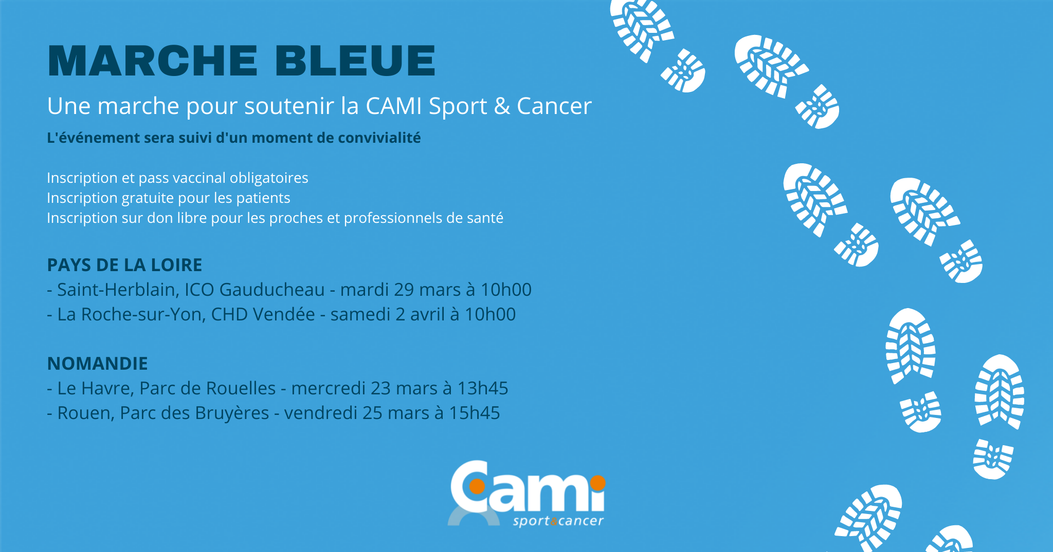 En mars, marchez pour soutenir la CAMI Sport & Cancer !