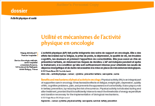 Dossier Activité physique et santé - ELSEVIER